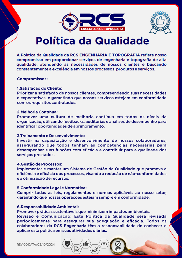 Política de Qualidade Política de Qualidade
